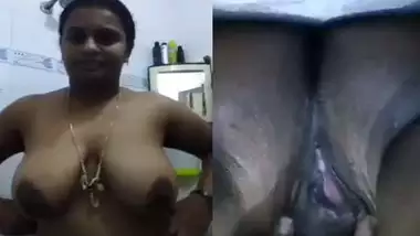 Busty Mallu housewife showing boobs and pussy