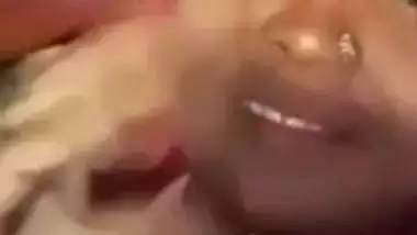 Mustached man watches Desi minx masturbating XXX hole with cucumber