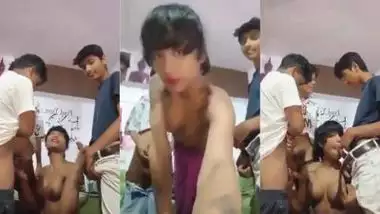 Shemale sucks three young boys’ dick in Indian gay porn